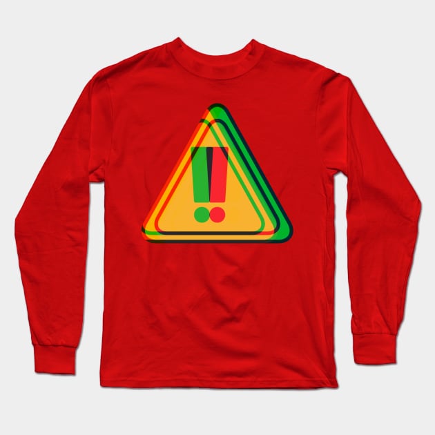 Psychedelic Warning Sign Long Sleeve T-Shirt by TJWDraws